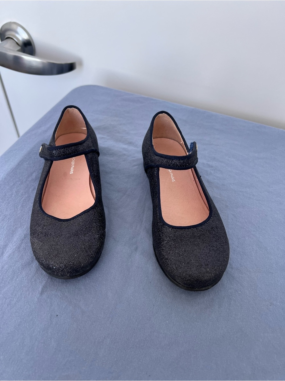 Jacadi Black Glitter Mary Jane Dress Shoes